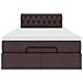 Pouf Letto con Materasso Marrone Scuro 120x200 cm in Tessuto - Foto miniatura 8