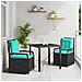 Set da Pranzo per Giardino 3 pcs Nero polyrattan - Foto miniatura 2