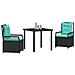 Set da Pranzo per Giardino 3 pcs Nero polyrattan - Foto miniatura 3