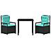 Set da Pranzo per Giardino 3 pcs Nero polyrattan - Foto miniatura 7
