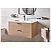 Mobile Lavabo A Parete Con Lavabo Arapa 100 Cm Marrone Chiaro - Foto miniatura 1