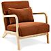 Poltrona Vintage Scandinava Marie In Velluto A Coste Color Terracotta - Foto miniatura 4