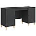 Scrivania Nero 142,5 x 50 x 75 cm Legno ingegnerizzato - Foto miniatura 1