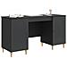 Scrivania Nero 142,5 x 50 x 75 cm Legno ingegnerizzato - Foto miniatura 2