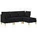 Set di divani modulari con spazio di archiviazione 4 pcs Nero - Foto miniatura 1
