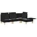 Set di divani modulari con spazio di archiviazione 4 pcs Nero - Foto miniatura 4