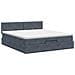Letto ottomano con materasso Grigio Scuro 140 x 200 cm Velluto - Foto miniatura 8