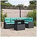 Set Divano da Giardino 6 pz 5-Numero di posti Nero Poly Rattan - Foto miniatura 9