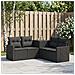 Set di divani 5 pz Nero Rattan sintetico e Acciaio - Foto miniatura 8