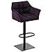 Sgabello Alto Bar Damaso I Sgabello Design Cucina Trapuntato in Tessuto con Braccioli E Schienale Imbottiti l Sedia Sgabello Bar Pub con Poggiapiedi Viola Nero - Foto miniatura 1