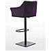 Sgabello Alto Bar Damaso I Sgabello Design Cucina Trapuntato in Tessuto con Braccioli E Schienale Imbottiti l Sedia Sgabello Bar Pub con Poggiapiedi Viola Nero - Foto miniatura 4