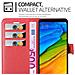 Custodia Compatibile Con Xiaomi Redmi Note 5 In Rosso Carminio - Coperchio Protettiva Con Chiusura Magnetica, Funzione Stand E Tasca Per Le Carte - Foto miniatura 4