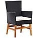 Set da Pranzo da Giardino 7 pz Nero in Polyrattan e Acacia - Foto miniatura 6