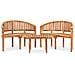 Set Salotto da Giardino 3 pz Design Curvo in Massello di Teak - Foto miniatura 1