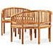 Set Salotto da Giardino 3 pz Design Curvo in Massello di Teak - Foto miniatura 2
