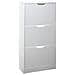 Scarpiera In Mdf Tre Ribalte Bianco Tir 60x24x H115 Cm - Foto miniatura 1