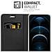 Custodia Compatibile Con Apple Iphone 12 / Iphone 12 Pro (6,1"" Zoll) In Classy Nero - Coperchio Protettiva Con Chiusura Magnetica, Funzione Stand E Tasca Per Le Carte - Foto miniatura 5
