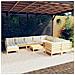 Set Divani Da Giardino 11 Pz Con Cuscini Crema Massello Di Pino - Foto miniatura 1