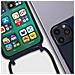 Cover Semirigida Per Iphone 14 Pro Max Cordino Nylon Intrecciato 80 Cm Blu - Foto miniatura 4