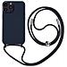 Cover Semirigida Per Iphone 14 Pro Max Cordino Nylon Intrecciato 80 Cm Blu - Foto miniatura 1