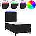 Letto A Molle Con Materasso E Led Nero 100x200 Cm In Velluto - Foto miniatura 2