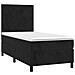 Letto A Molle Con Materasso E Led Nero 100x200 Cm In Velluto - Foto miniatura 3
