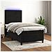 Letto A Molle Con Materasso E Led Nero 100x200 Cm In Velluto - Foto miniatura 1