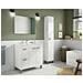 Mobile Sottolavabo Lakewood, Mobiletto Per Bagno, Armadio A 2 Ante E Due Cassetti Con Specchio, Lavabo Non Incluso, 80x45h80 Cm, Bianco Lucido - Foto miniatura 1