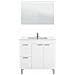 Mobile Sottolavabo Lakewood, Mobiletto Per Bagno, Armadio A 2 Ante E Due Cassetti Con Specchio, Lavabo Non Incluso, 80x45h80 Cm, Bianco Lucido - Foto miniatura 2