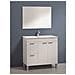 Mobile Sottolavabo Lakewood, Mobiletto Per Bagno, Armadio A 2 Ante E Due Cassetti Con Specchio, Lavabo Non Incluso, 80x45h80 Cm, Bianco Lucido - Foto miniatura 3