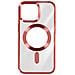 Cover Magsafe Per Iphone 15 Pro Max Silicone Bordo Cromato Rosso - Foto miniatura 1