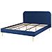 Letto Velluto Flayat 180 X 200 Cm Blu Marino - Foto miniatura 3
