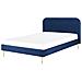 Letto Velluto Flayat 180 X 200 Cm Blu Marino - Foto miniatura 4