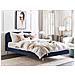 Letto Velluto Flayat 180 X 200 Cm Blu Marino - Foto miniatura 1