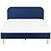 Letto Velluto Flayat 180 X 200 Cm Blu Marino - Foto miniatura 5
