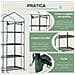 Serra Da Balcone Compatta Con 4 Ripiani E Copertura In Pvc Trasparente, 70x50x160cm - Foto miniatura 6