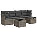Set Divano da Giardino 6 pz con Cuscini Grigio in Polyrattan - Foto miniatura 2