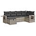 Set Divano Da Giardino 6pz Con Cuscini Grigio Chiaro Polyrattan - Foto miniatura 1