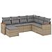 Set Divani Da Giardino 7 Pz Con Cuscini Beige In Polyrattan - Foto miniatura 2
