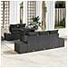 Set di 6 Pezzi Divano da Giardino con Cuscini Nero Polyrattan - Foto miniatura 2