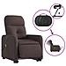Poltrona Alzapersona Massaggio Elettrica Marrone Scuro Tessuto - Foto miniatura 5