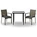 Set Salotto Giardino 3 pz con Cuscini Nero e Grigio Polyrattan - Foto miniatura 1