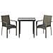 Set Salotto Giardino 3 pz con Cuscini Nero e Grigio Polyrattan - Foto miniatura 3