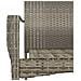 Set Salotto Giardino 3 pz con Cuscini Nero e Grigio Polyrattan - Foto miniatura 8