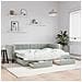 Divano Letto Estraibile Cassetti Grigio Chiaro 80x200cm Velluto - Foto miniatura 2