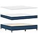 Letto con Box Spring e Materasso & Panchina Blu 200x200 cm Tessuto - Foto miniatura 3