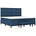 Letto con Box Spring e Materasso & Panchina Blu 200x200 cm Tessuto - Foto miniatura 8