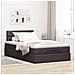 Pouf Letto con Materasso Marrone Scuro 120x200 cm in Tessuto - Foto miniatura 3