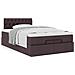 Pouf Letto con Materasso Marrone Scuro 120x200 cm in Tessuto - Foto miniatura 4