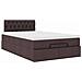 Pouf Letto con Materasso Marrone Scuro 120x200 cm in Tessuto - Foto miniatura 6